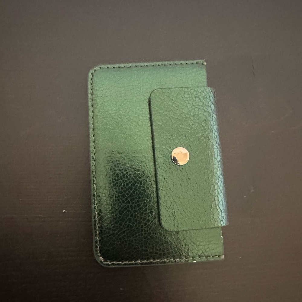 Jcrew Green Leather Card Holder